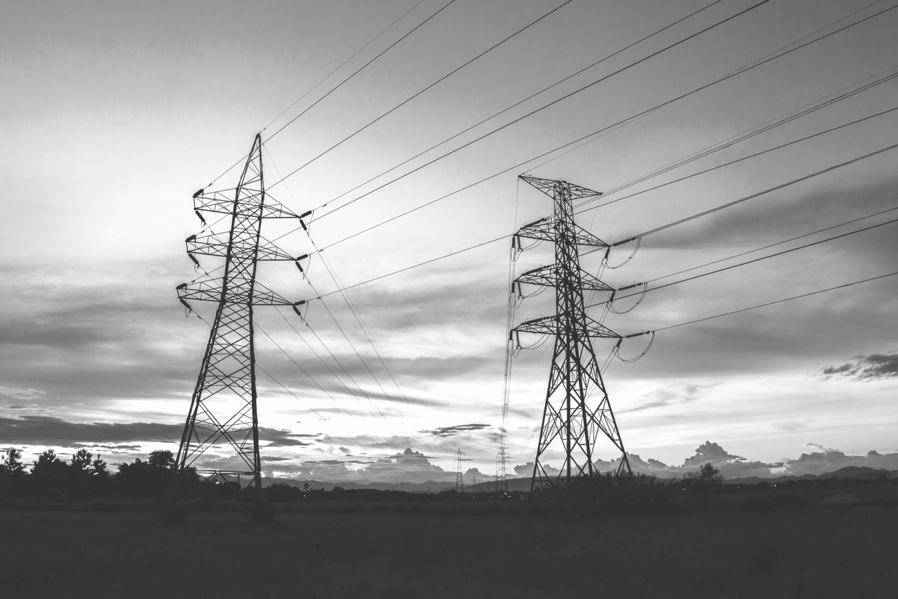 Electricity pylons and power lines across the UK landscape
